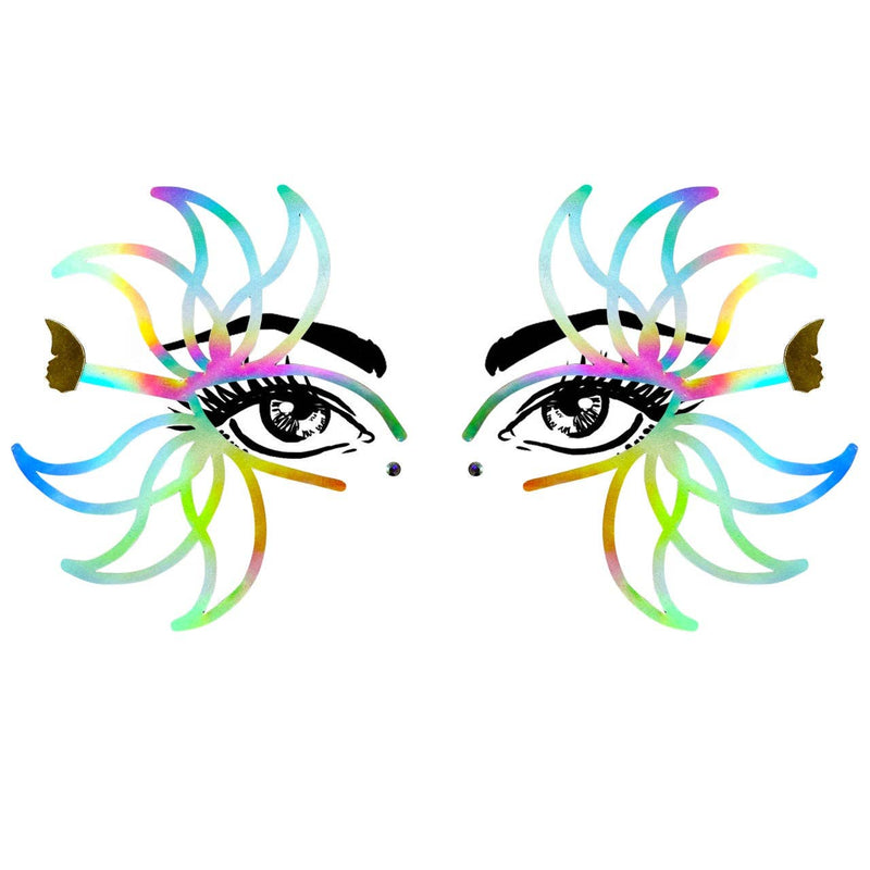 Rainbow Petal Glow Holographic Face Sticker: Holographic / O/S | WILD FLIER GIFTS AND APPAREL