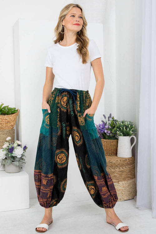 Om Print Harem Pants | WILD FLIER GIFTS AND APPAREL