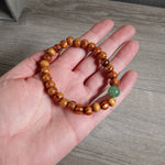 Assorted Gemstone with Wood Beads Bracelet : Assorted Symbols and Stones