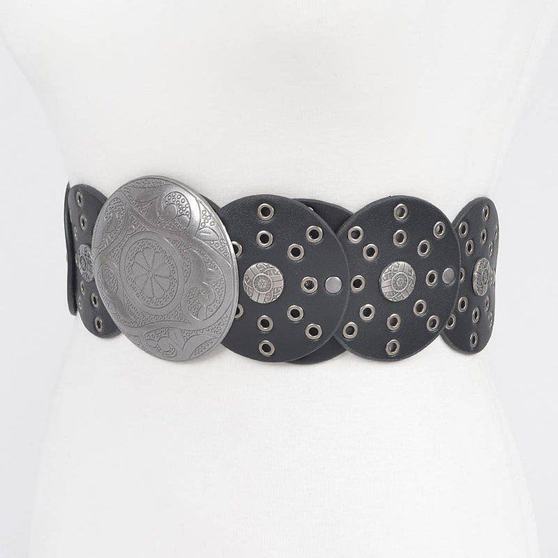 Faux Leather Multi Eyelet Round Western Belt: SL | WILD FLIER GIFTS AND APPAREL