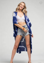 Macchia di Ruggine Tie Dye Kimono With Crochet Accent - WILD FLIER GIFTS AND APPAREL