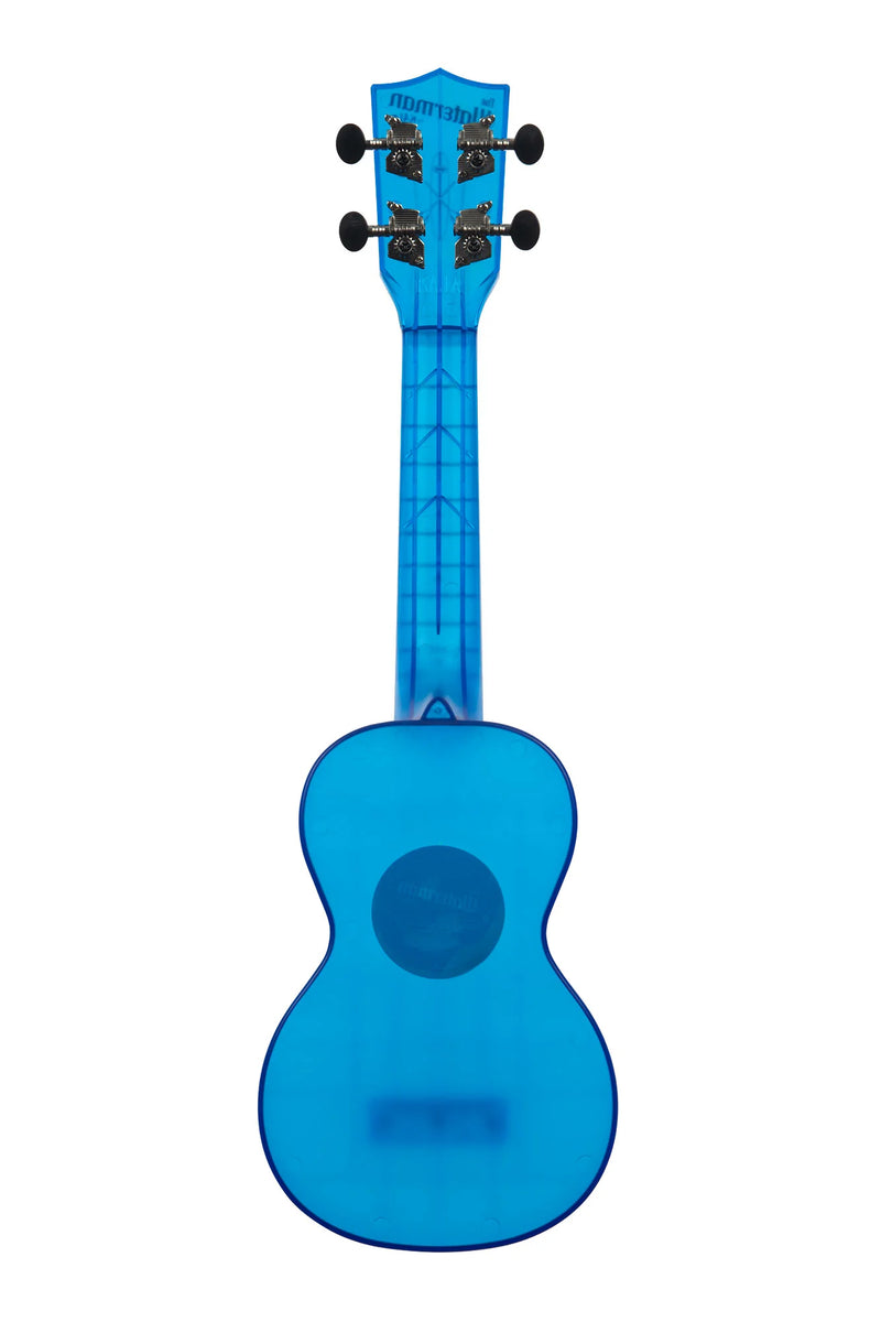 Kala Waterman Sea Glass Collection Cobalt Blue Transparent Soprano Ukulele