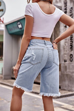 Denim Ripped Bermuda Shorts | WILD FLIER GIFTS AND APPAREL