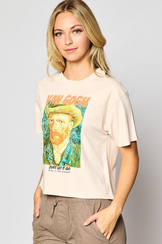 Organic Generation Van Gogh Just Let It Go Cropped Tee - WILD FLIER GIFTS AND APPAREL