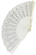 Floral Sequins Hand-Held Folding Fans