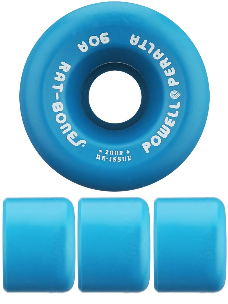 Powell Peralta Rat Bones Skateboard Wheels 60mm 90a- Blue (4-Pack)