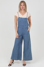 Angie Denim Flare Leg Overalls Jumpsuit