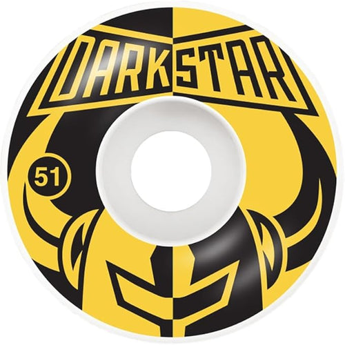 Darkstar Skateboards Divide White/ Mustard Skateboard Wheels- 51mm 99a (Set of 4)