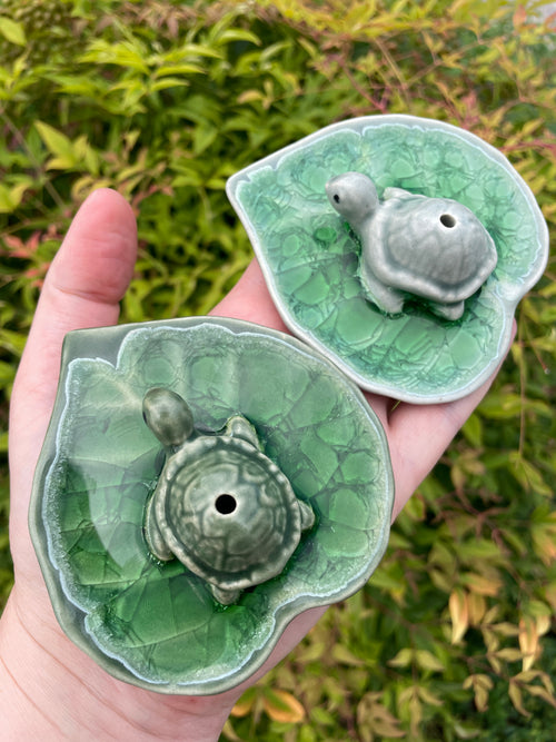 Ceramic Turtle Incense Ash Catcher