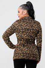 Lux Leopard Tie Waist Blazer Jacket | WILD FLIER GIFTS AND APPAREL