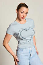 Heart Ruffle Baby Tee | WILD FLIER GIFTS AND APPAREL