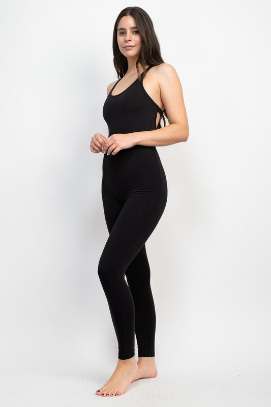 Mesh Back Detail Skinny Jumpsuit | WILD FLIER GIFTS AND APPAREL