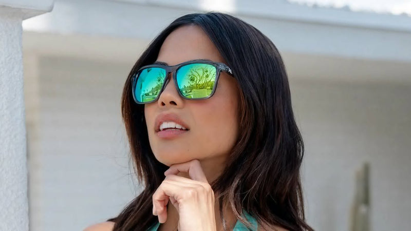Knockaround Clear Grey / Green Moonshine Fast Lanes Sport Unisex Polarized Sunglasses | WILD FLIER GIFTS AND APPAREL