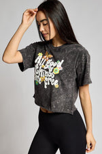 All Good Things Are Free Flower Butterfly Cropped Tee | WILD FLIER GIFTS AND APPAREL