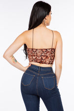 Bear Dance Boho Velvet Crop Top with Cut Out - WILD FLIER GIFTS AND APPAREL