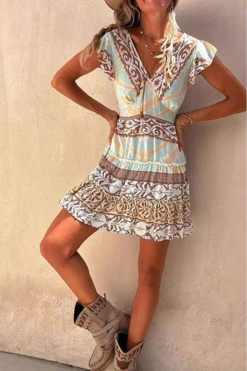 Blue Festive Floral Sundress | WILD FLIER GIFTS AND APPAREL