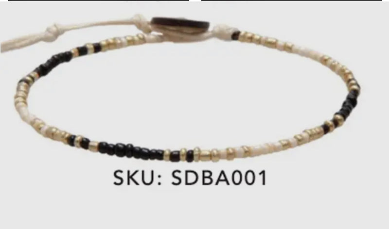 Lotus and Luna Beaded Anklets
