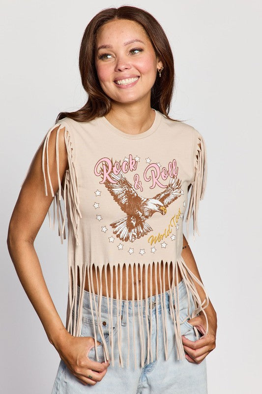 Rock & Roll Fringe Crop Tank