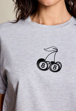 Cherry 8 Ball Graphic Crop Tee | WILD FLIER GIFTS AND APPAREL