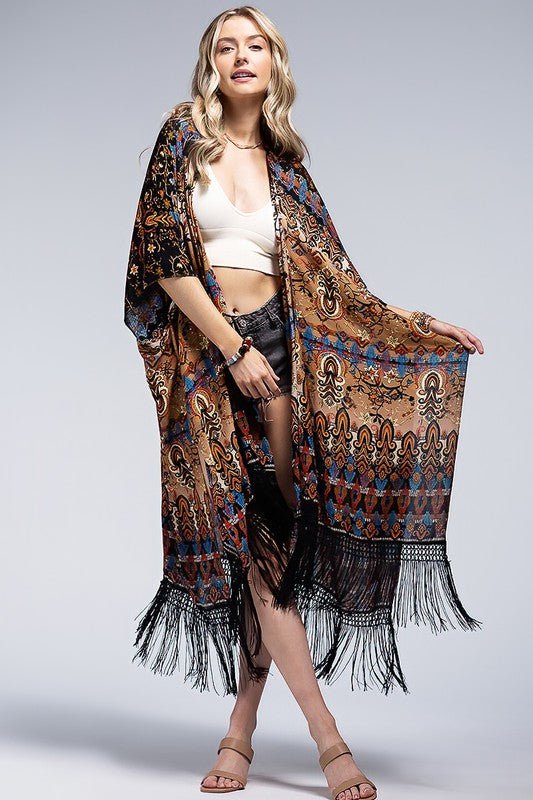 Annecy Fringe Kimono | WILD FLIER GIFTS AND APPAREL