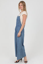 Angie Denim Flare Leg Overalls Jumpsuit