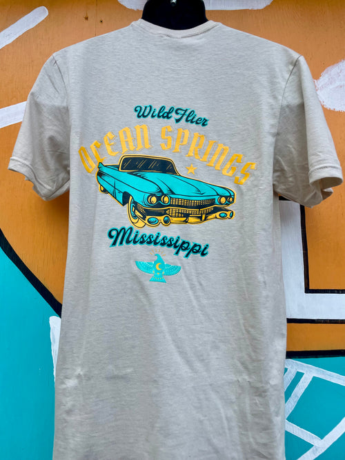Mustang Sally Wild Flier Logo T-Shirt - Sand | WILD FLIER GIFTS AND APPAREL