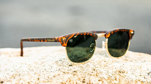 Knockaround Matte Tortoise Shell and Gold Brooklines Unisex Polarized Sunglasses