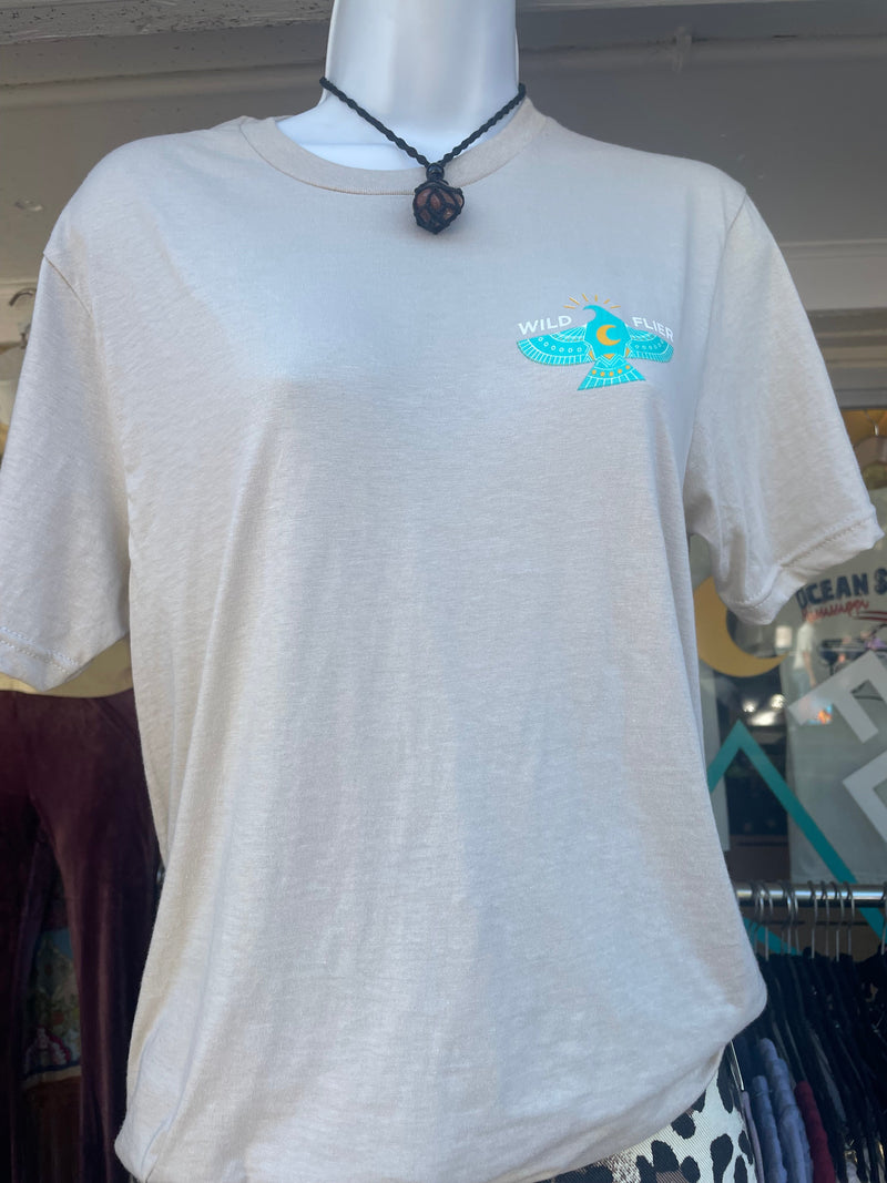 Mustang Sally Wild Flier Logo T-Shirt - Sand | WILD FLIER GIFTS AND APPAREL