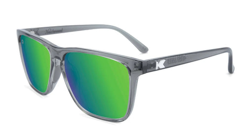 Knockaround Clear Grey / Green Moonshine Fast Lanes Sport Unisex Polarized Sunglasses | WILD FLIER GIFTS AND APPAREL