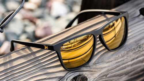 Knockaround Black Gold Fast Lanes Unisex Polarized Sunglasses | WILD FLIER GIFTS AND APPAREL