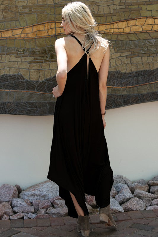 Angie Black Knit Harem Jumpsuit