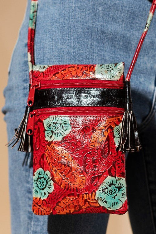 Emma Hand-Painted Genuine Leather Cellphone Bag | WILD FLIER GIFTS AND APPAREL