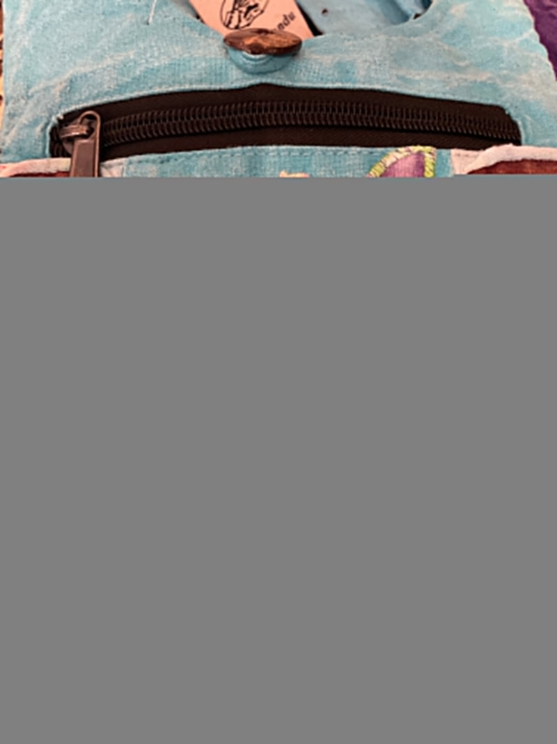 Floral Boho Passport Size Cotton Crossbody Bag : One Size
