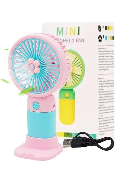 Flower Pastel Matte Portable Handheld Electric Fan with Phone Dock | WILD FLIER GIFTS AND APPAREL