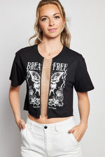 Breathe Free Middle Chain Cropped Tee | WILD FLIER GIFTS AND APPAREL