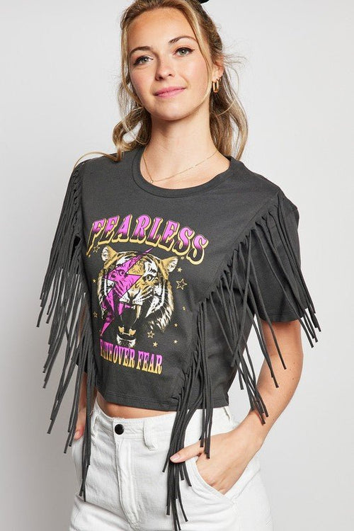 Fearless Tiger Fringe Tee | WILD FLIER GIFTS AND APPAREL