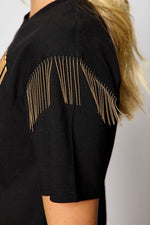 Rock N Roll Chain Fringe Cropped Tee | WILD FLIER GIFTS AND APPAREL