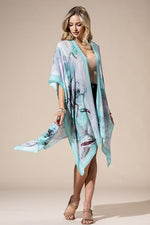 Aqua Multicolored Kimono | WILD FLIER GIFTS AND APPAREL