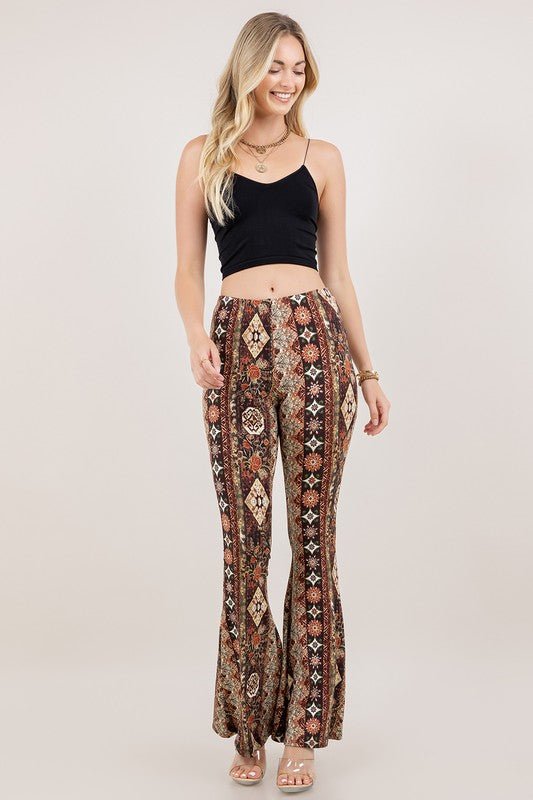 Boho Bandana Floral Printed Flared Pants | WILD FLIER GIFTS AND APPAREL