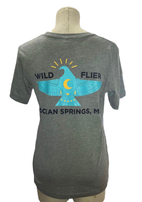 Wild Flier Logo T-Shirt: Totem Grey - WILD FLIER GIFTS AND APPAREL