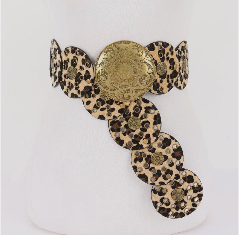 Cow Faux Animal Fur Disc Belt | WILD FLIER GIFTS AND APPAREL