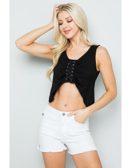 Kathmandu Imports Black Crop Tank Top