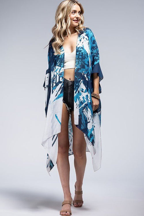 Blue Tones Lightweight Kimono | WILD FLIER GIFTS AND APPAREL