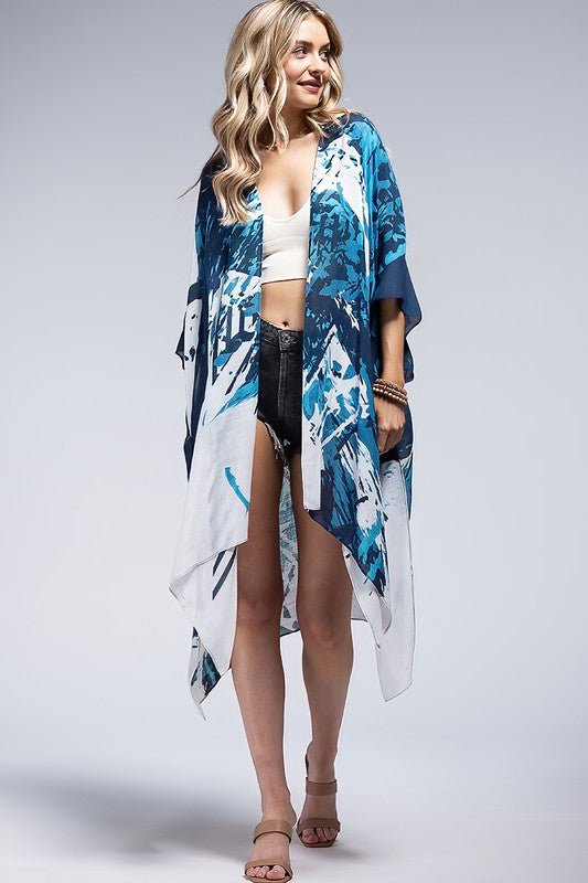 Blue Tones Lightweight Kimono | WILD FLIER GIFTS AND APPAREL