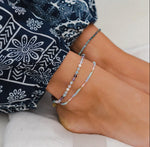 Lotus and Luna Beaded Anklets