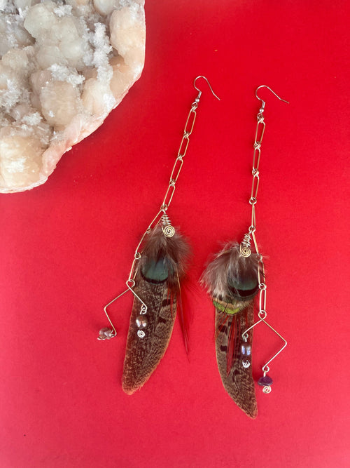 Celestial Feathers- Short Feather Earrings | WILD FLIER GIFTS AND APPAREL