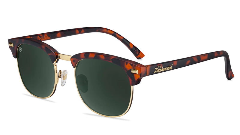 Knockaround Matte Tortoise Shell and Gold Brooklines Unisex Polarized Sunglasses