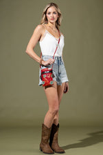 Emma Hand-Painted Genuine Leather Cellphone Bag | WILD FLIER GIFTS AND APPAREL