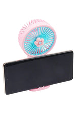 Flower Pastel Matte Portable Handheld Electric Fan with Phone Dock | WILD FLIER GIFTS AND APPAREL