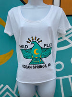 Wild Flier Logo Boat Neck Women’s T-Shirts